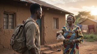 Young man leave the village