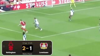 Nottingham Forest F.C. berhasil mengalahkan  Bayer 04 Leverkusen dengan skor tipis 2-1
