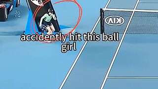 Accidentally hit ball to girl