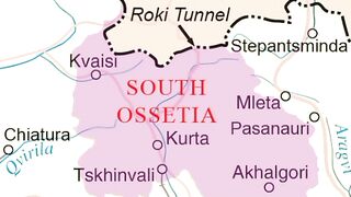 South Ossetia Map. Peta Ossetia Selatan. Map of South Ossetia