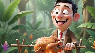 Tiger Steals Bean’s Chicken! 🐅🍗 | Hilarious Jungle Cartoon Adventure