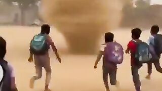 People Run as a Massive Dust Storm Approaches 😳