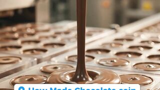 Making Gold Chocolate Coins in a Factory