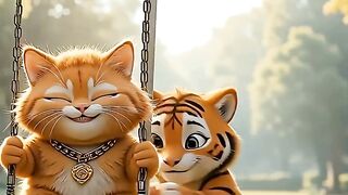 AI Fat Orange Cat and mischievous Tiger💥 😺 #aicat #catvideos #cat #viralcats #allages