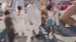 Crowd Gathering and Street Scene