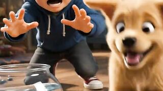 😱 The Puppy Almost Knocked Over the Fishbowl! 🐶🐟💦