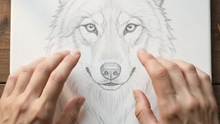 Wooden Wolf Portrait 🐺 Made ENTIRELY From Bark & Twigs