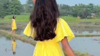 Cute girl in village