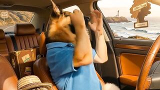 My dog was enjoying his drive