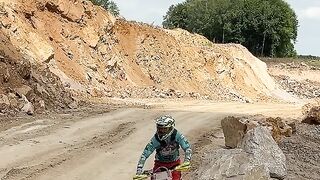A vertical hill climb with no run up