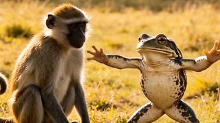 Funny Frog Shows Off Kung Fu with a Wooden Staff 😂🐸