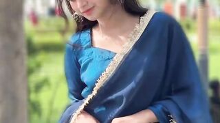 Young girl in blue dress