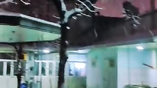 Snow fall in kyrgystan