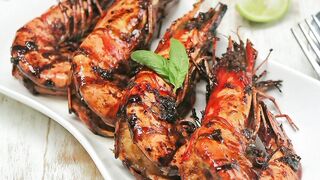 Udang Bakar Madu. 蜜汁燒蝦. 海老のハニーグリル. 蜂蜜烤虾. 蜂蜜烤蝦