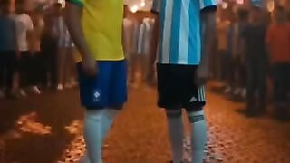 Neymar vs Messi fighting