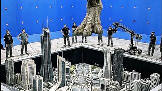 Massive Monster Foot Drops on Mini City! 🦖🏙️/ Behind the Scenes: Epic Miniature City Destruction! 💥