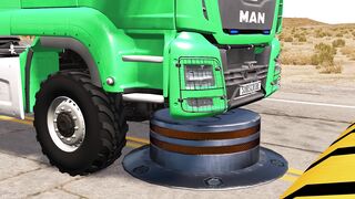 Carrefour - Flatbed Truck Mcqueen Transportation with Truck - Pothole vs Car 206 - BeamNG Drive