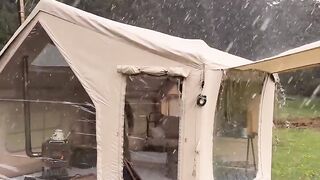 Heavy rain camping moments