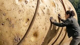 Building a Beautiful Miniature House Inside a Giant Potato!