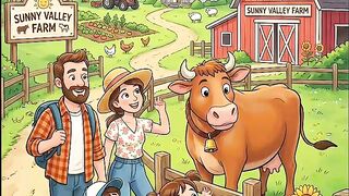 The Cartoon Family Meets a Friendly Ox! 🐂👨‍👩‍👧‍👦 | Amazing Farm Adventure 🌱✨