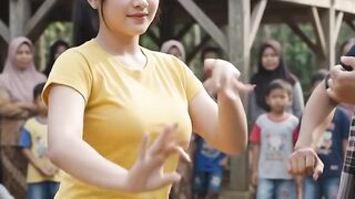 Jaipong dance in front of the villagers