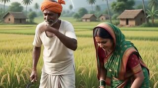 🌾 Kisan Aur Uski Biwi Mil Kar Fasal Kaat Rahe Hain | Barish ho gi❤️