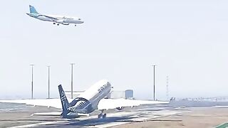 A350 Takeoff Happens During Airbus A319 Landing in a Dramatic Runway Scene