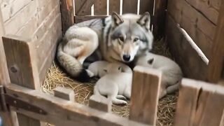 The Mother Wolf Was Sleeping… Until I Opened the Cage 😱🐺 ‎#wildliferescue #animalrescue #rescuedwildlife #wolf #viralvideo #animallover