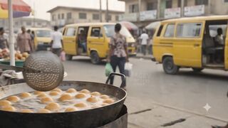 Selling beans cake (Akara)