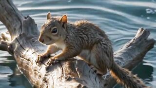 "Dolphins Rescue Injured Squirrel Stranded at Sea! Heartwarming Wildlife Moment 🐬🐿️"