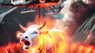 Cow injured by fire rescued by fire brigade #animalsjourney #humanity #rescueanimals