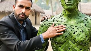Amazing Leaf Man 🌿😲 | Incredible Green Art in a Village 🇧🇩✨