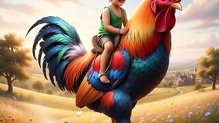 Title  A Little Boy Riding a Giant Rooster 🐓✨ | Magical AI Fantasy Adventure