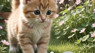 The Cutest Little Kitten Playing Happily.