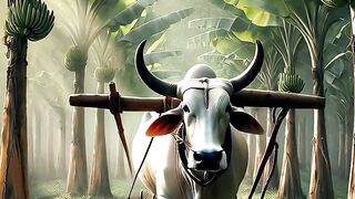 Beautiful story of hardworking cow and monkey