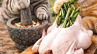 Paws & Peppers: Chef Cats in Action! 🐱🍗