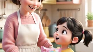 Mother and daughter making something
