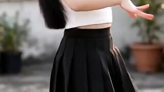 Cute girl fast dance