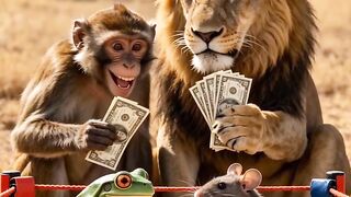 Monkey and Lion Bet Money on a Crazy Frog vs Rat Boxing Match 😂🐒🦁🐸🐭