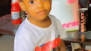 Dancing beautiful baby girl