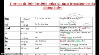 PRIMEIRO GRUPO DE 100 PALAVRAS DAS 300 MAIS FREQUENTES EM INGLÊS (Speedy English com Robert Abraham)