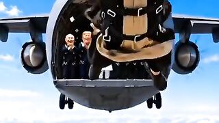 Everyone Nailed the Skydive… Then Trump Got Stuck
