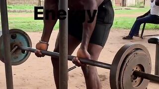 African man training in the bush