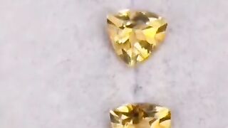 Natural Citrine Gem Stone Pair