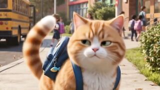 Cat went to school