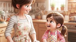 Mother and daughter  make pizza