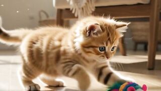 Cute Kitten Having Fun with Its Favorite Toy!