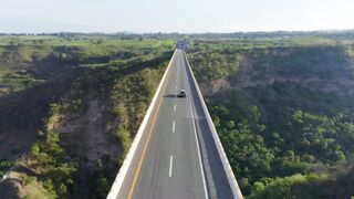 Highway bridge in stunning landscape