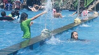 Swimming during school holidays