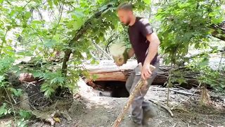 Building the Most Hidden Shelter Inside a Hollow Tree 🌳🏕️ | Part 7 #Bushcraft     #SurvivalSkills #USA